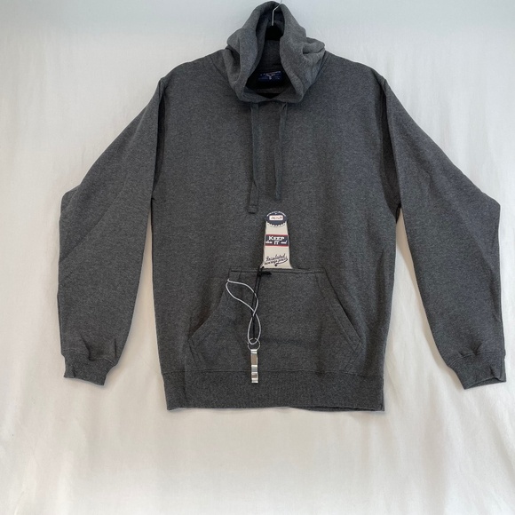 J.America Huzu Hoodie with Drink Pouch Grey Size Small - Picture 1 of 11